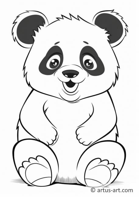 Süße Großer Panda Malvorlage für Kinder